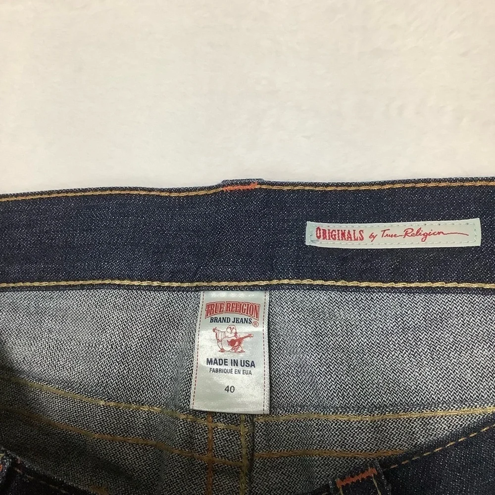 True Religion Men’s Ricky Straight Leg Jeans Size 40 x 32 Dark Wash Blue